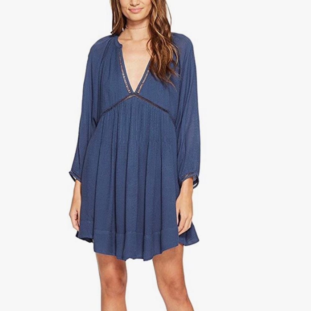 Free People Boho Oversized Low V neck Dress